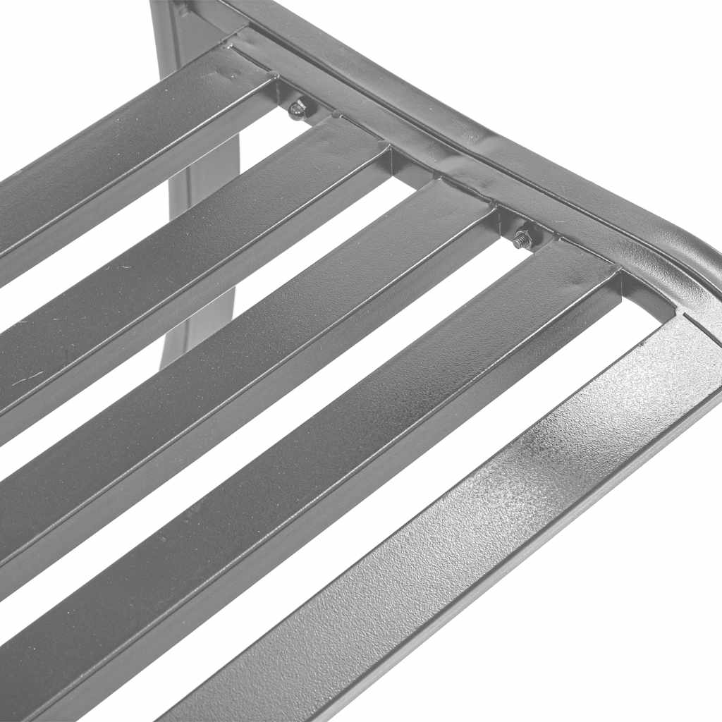 Elegant Black Steel Garden Bench - 120 cm