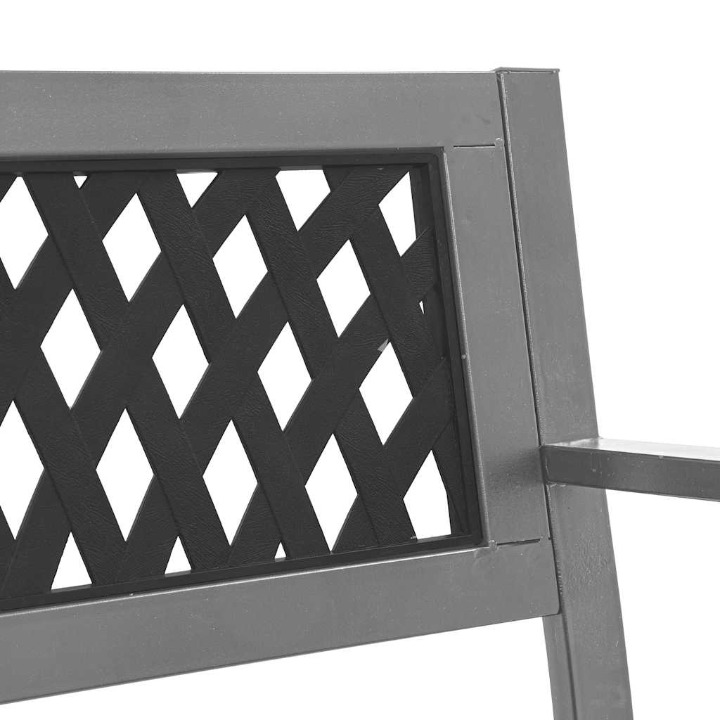 Elegant Black Steel Garden Bench - 120 cm