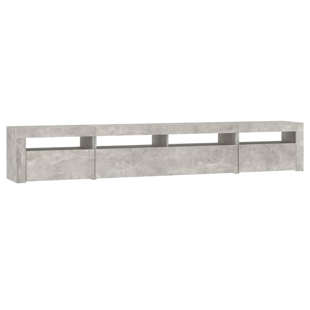 TV Cabinet with LED Lights Concrete Grey 240x35x40 cm