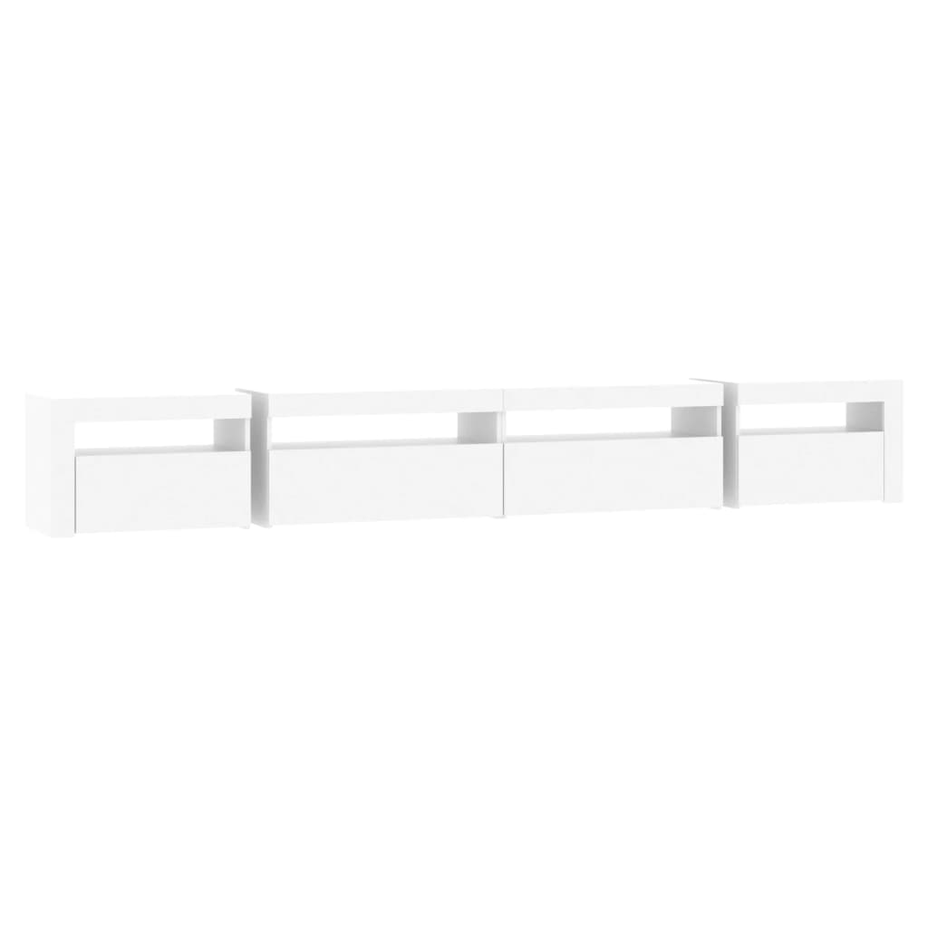 TV Cabinet with LED Lights White 270x35x40 cm