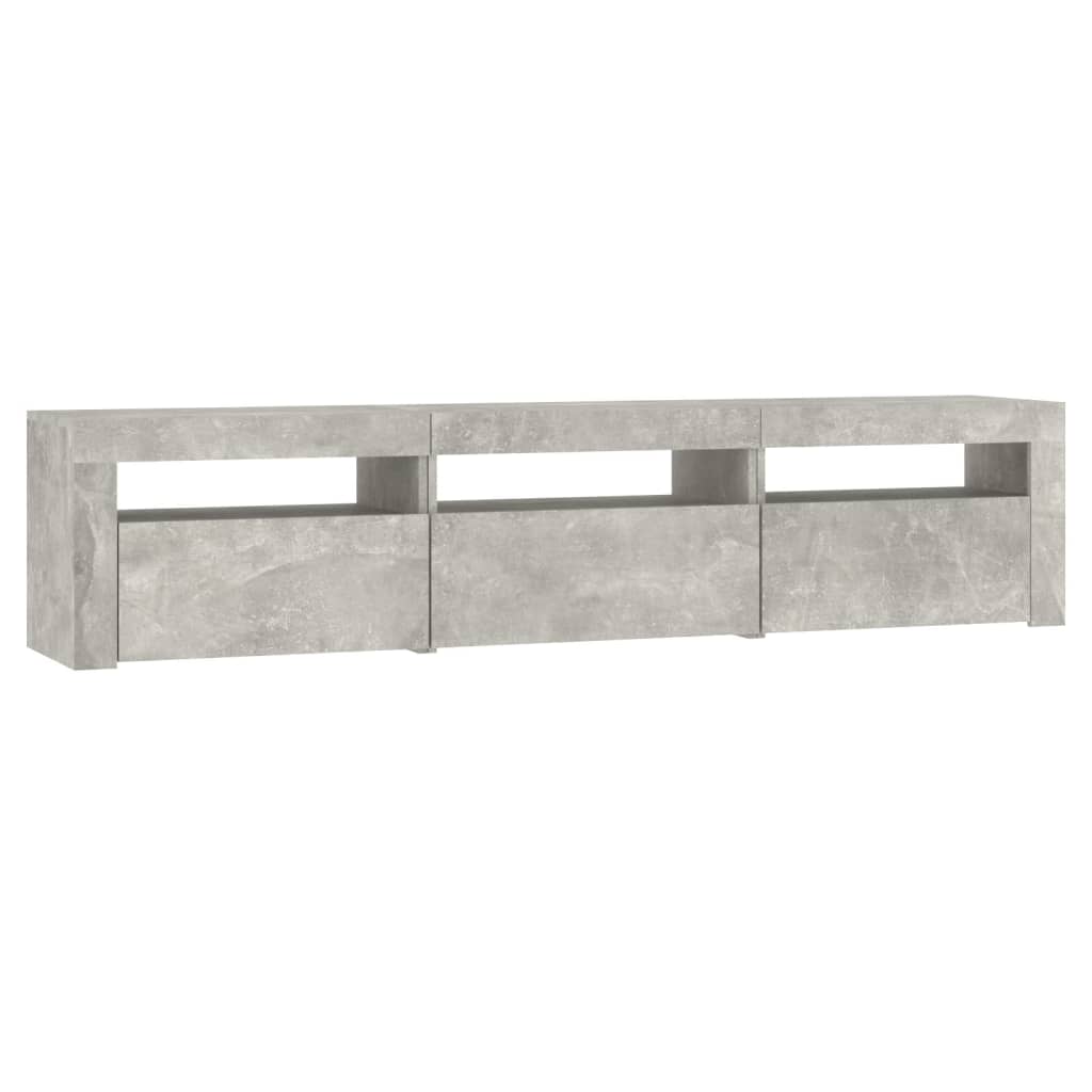 TV Cabinet with LED Lights Concrete Grey 180x35x40 cm