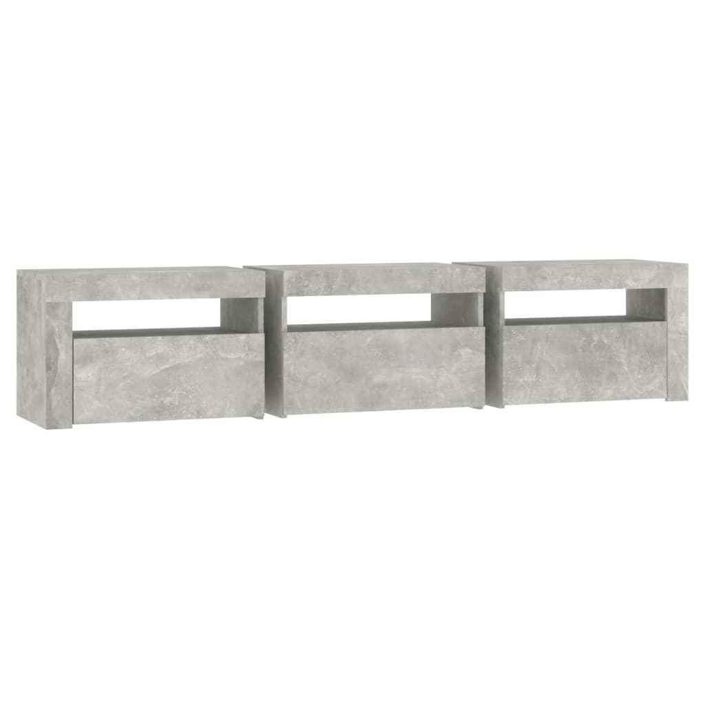 TV Cabinet with LED Lights Concrete Grey 180x35x40 cm