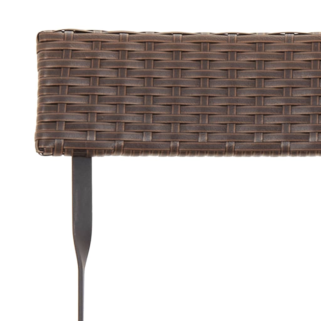 6-Piece Brown Poly Rattan & Steel Folding Bistro Chairs Set