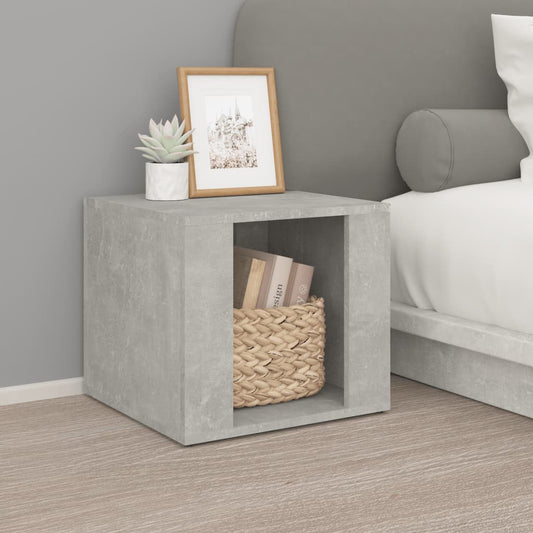 Concrete Grey Bedside Table, 41x40x36 cm, Engineered Wood