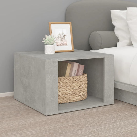 Stylish Concrete Grey Bedside Table, Engineered Wood, 57x55x36 cm