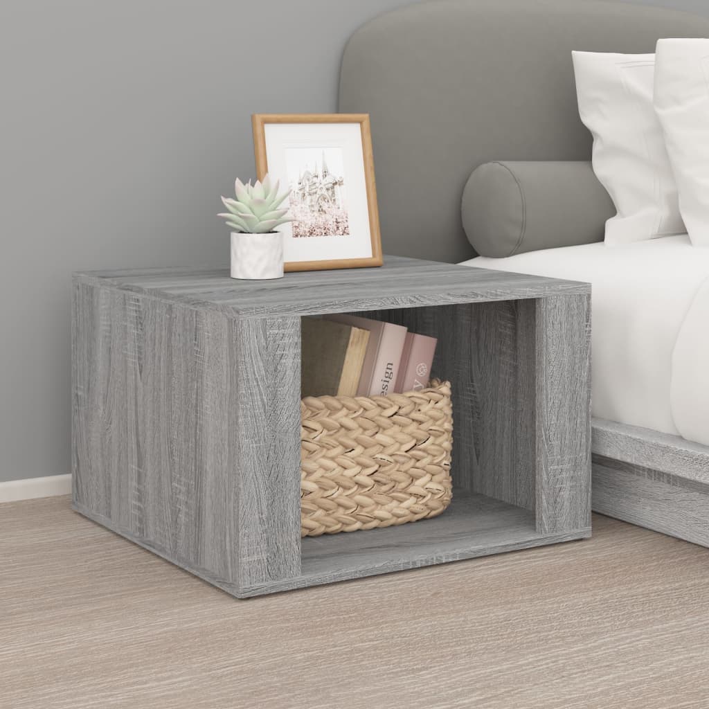 Gray Sonoma Bedside Table 57x55x36 cm - Engineered Wood Design