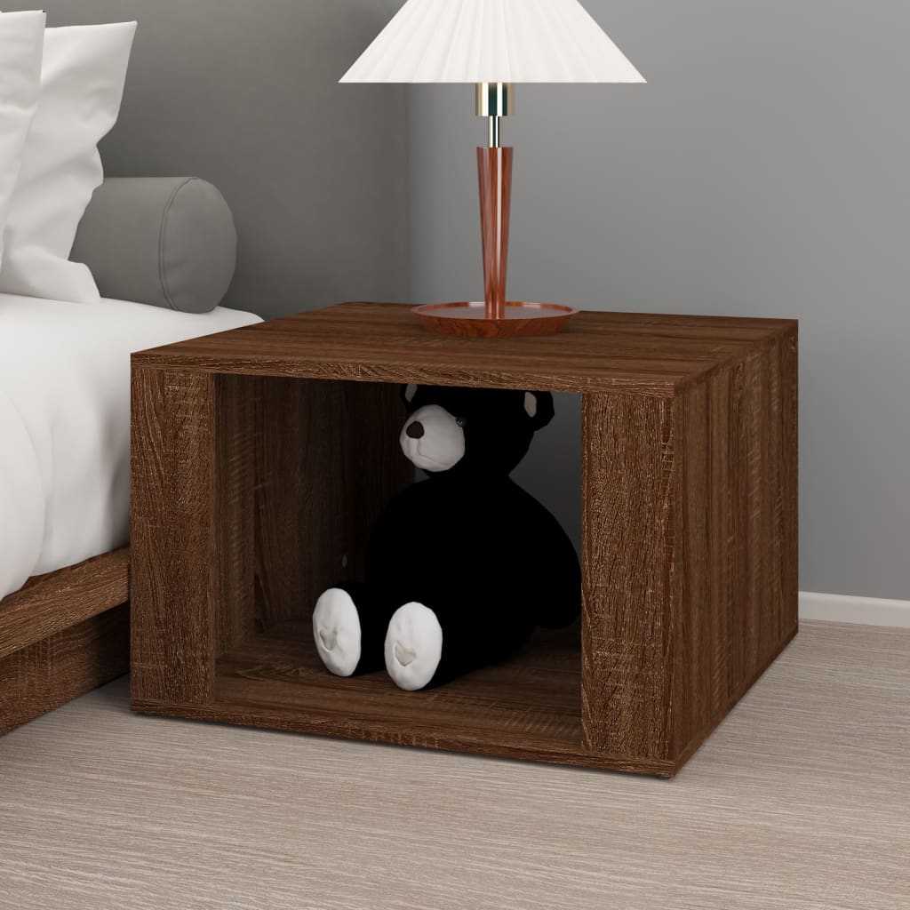 Brown Oak Bedside Table 57x55x36 cm - Engineered Wood