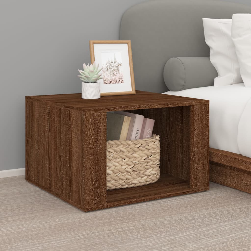 Brown Oak Bedside Table 57x55x36 cm - Engineered Wood