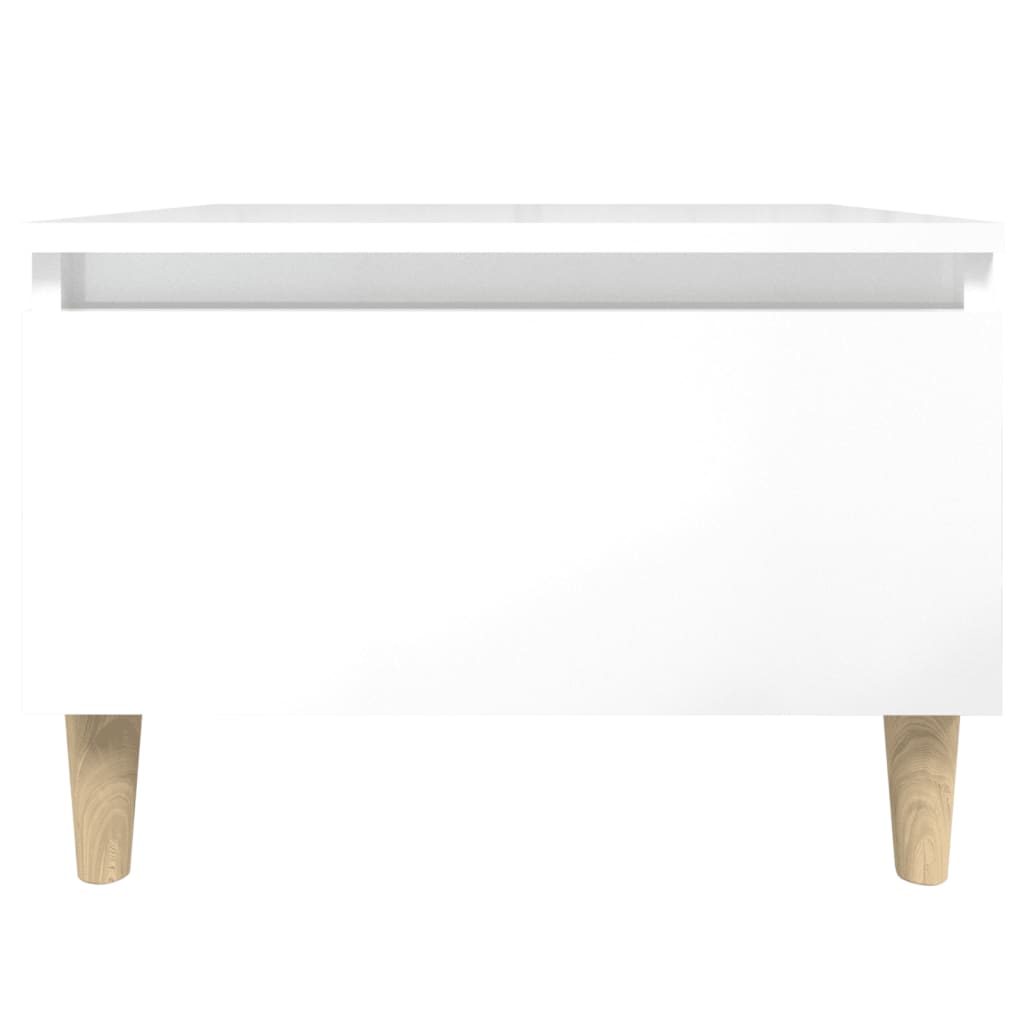 Set of 2 High Gloss White Side Tables - Engineered Wood