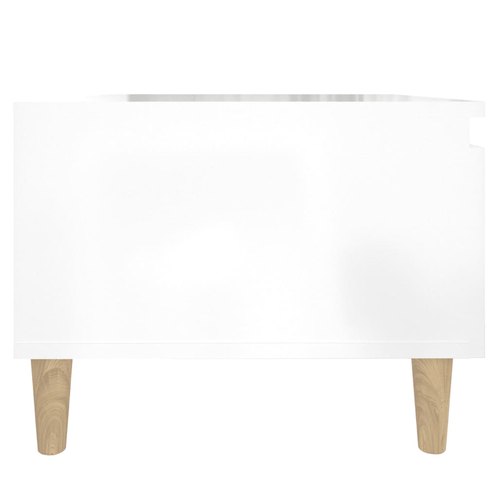 Set of 2 High Gloss White Side Tables - Engineered Wood