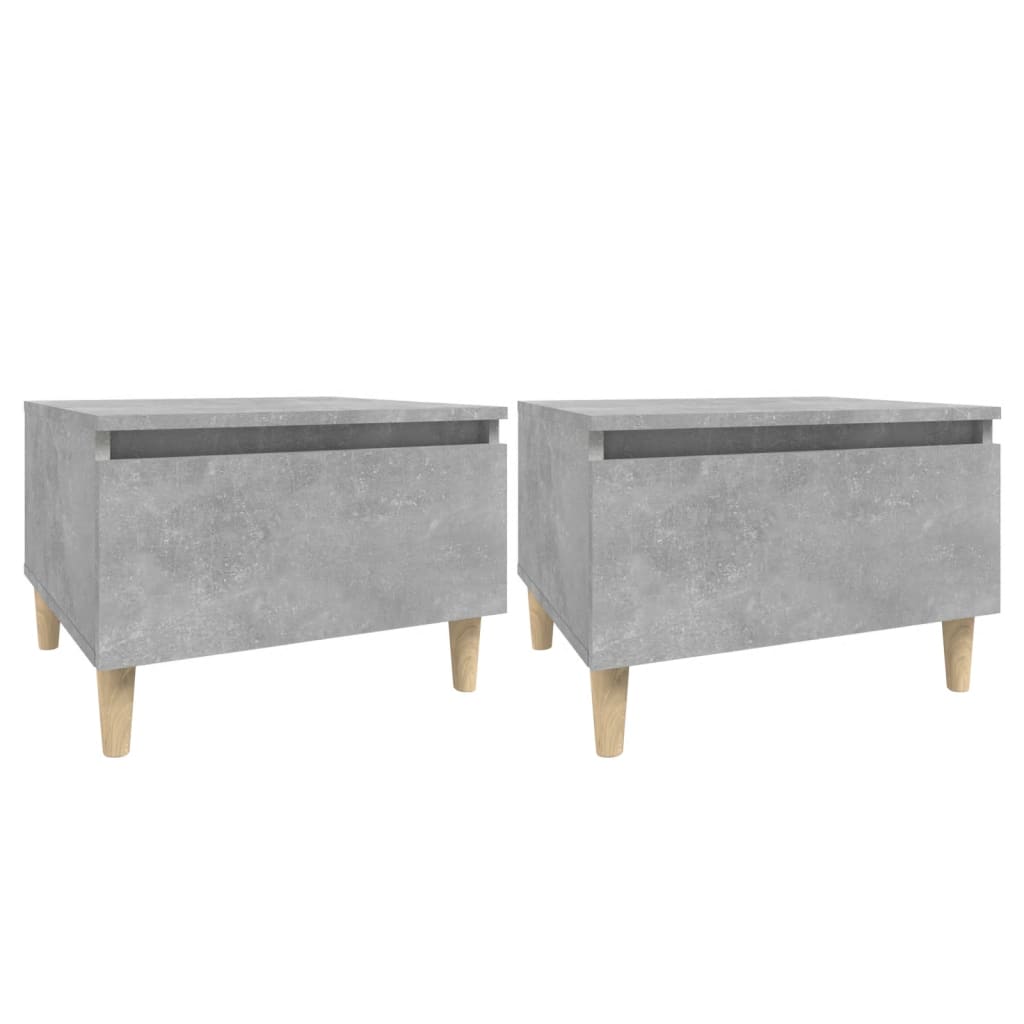 2-Pack Concrete Grey Side Tables, 50x46x35 cm, Engineered Wood