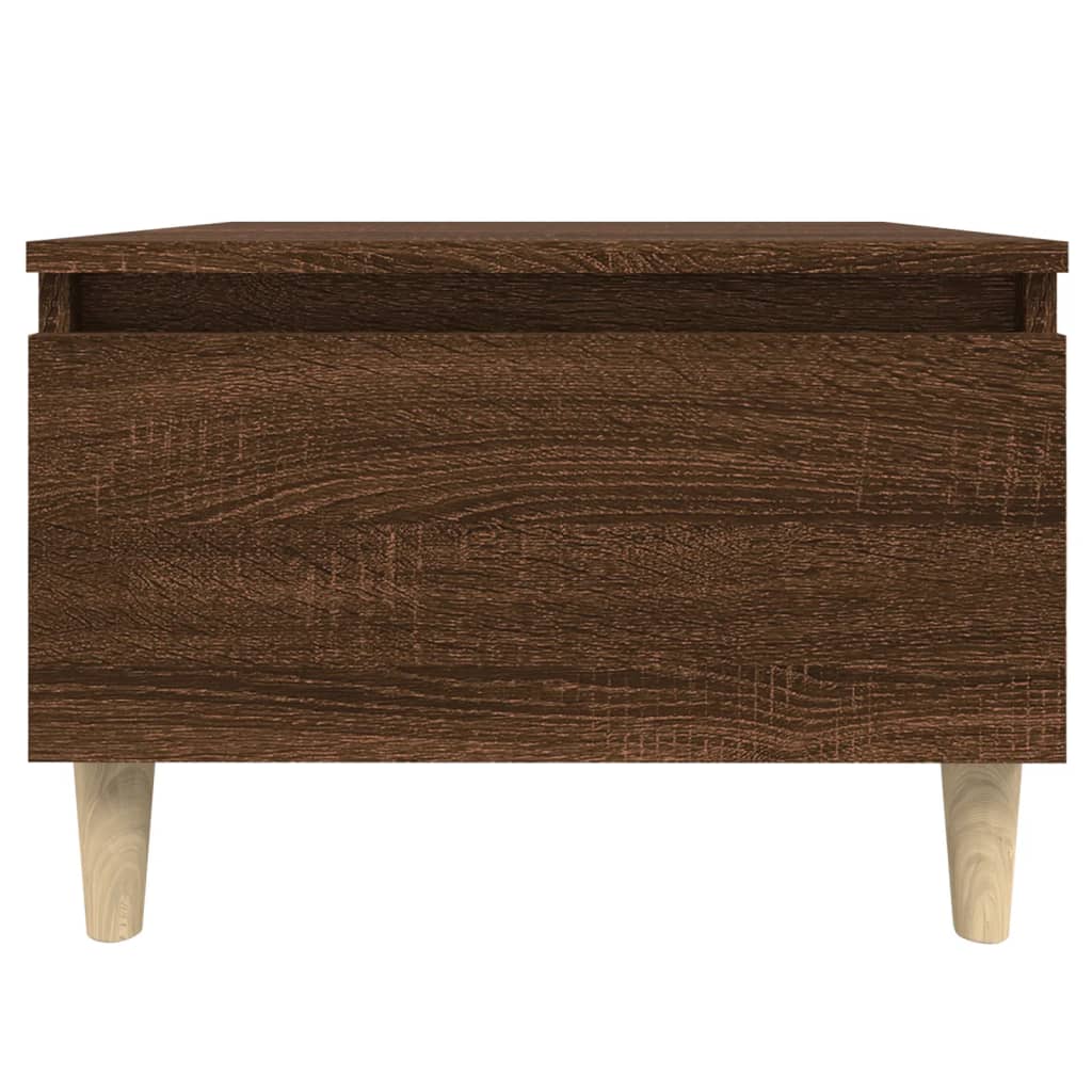 2-Piece Brown Oak Side Tables - Engineered Wood, 50x46x35cm