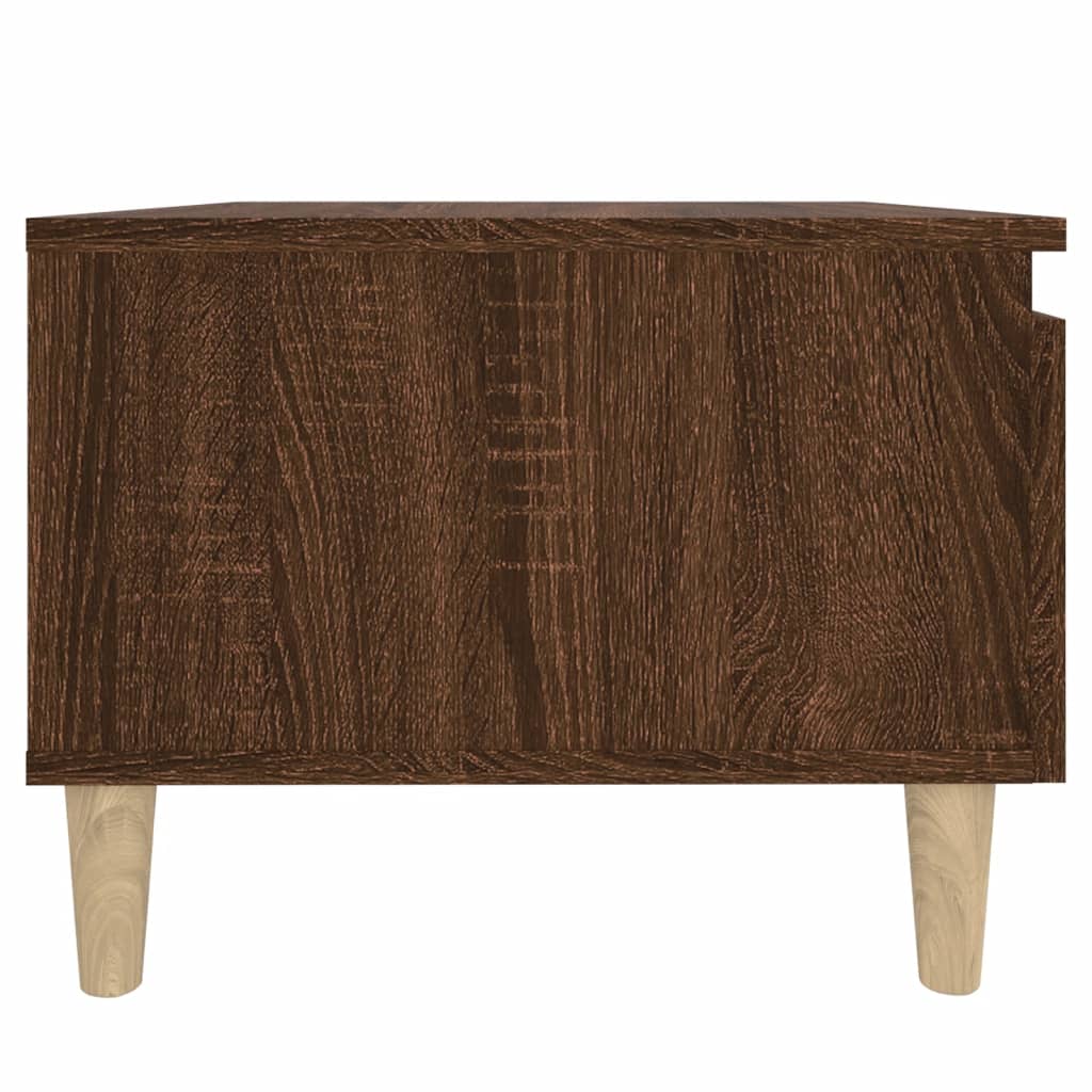 2-Piece Brown Oak Side Tables - Engineered Wood, 50x46x35cm