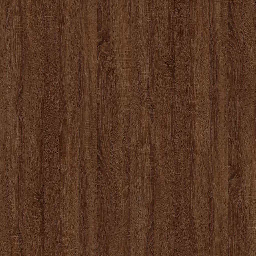 2-Piece Brown Oak Side Tables - Engineered Wood, 50x46x35cm
