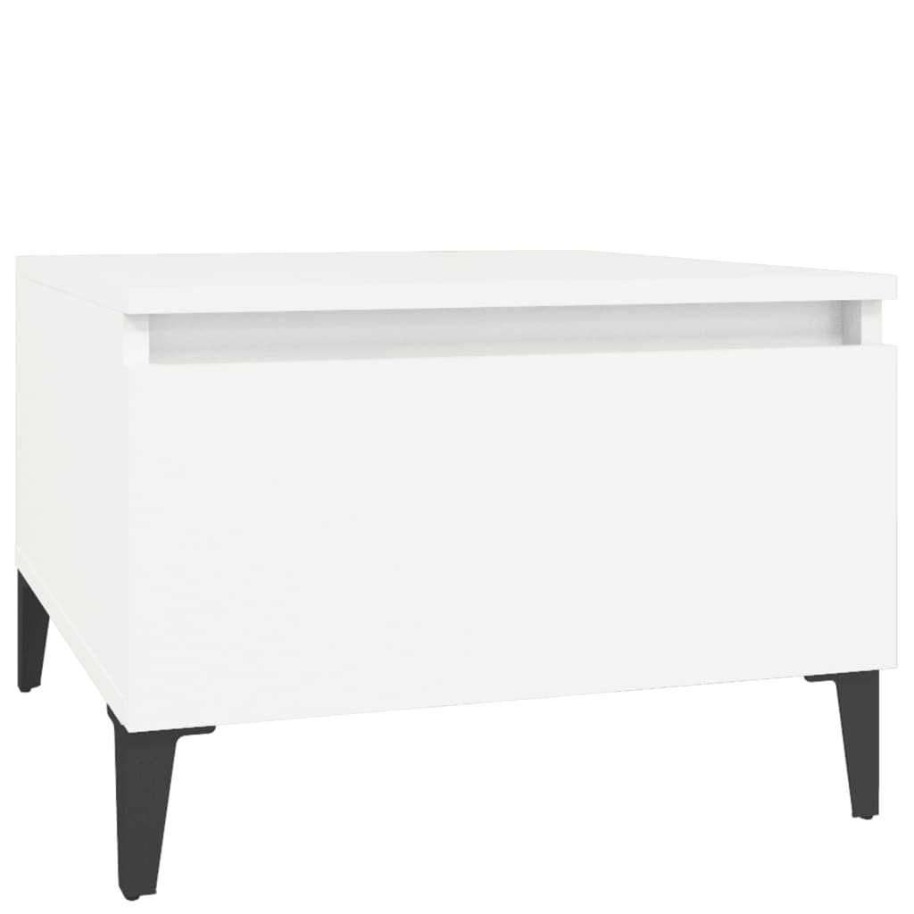 2-Piece White Engineered Wood Side Tables, 50x46x35 cm