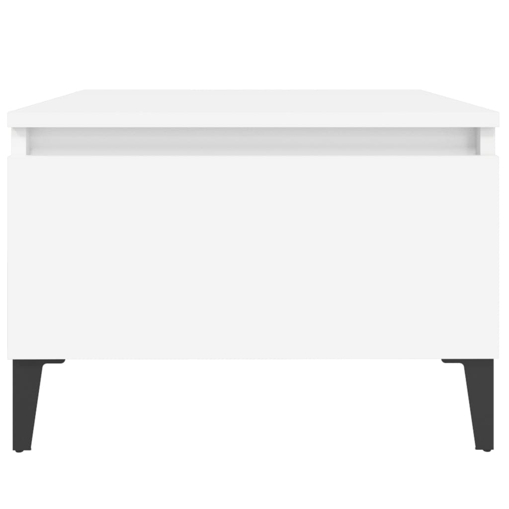2-Piece White Engineered Wood Side Tables, 50x46x35 cm