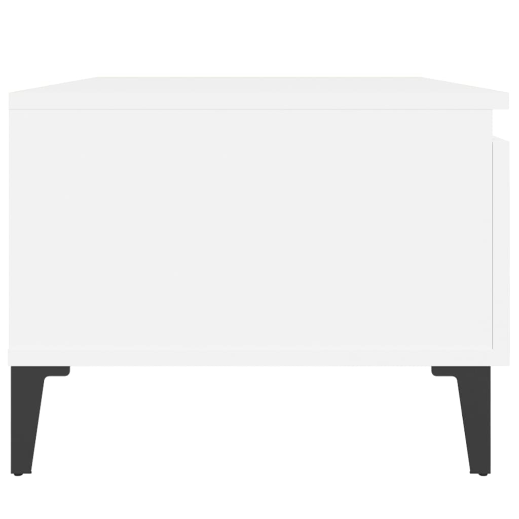 2-Piece White Engineered Wood Side Tables, 50x46x35 cm