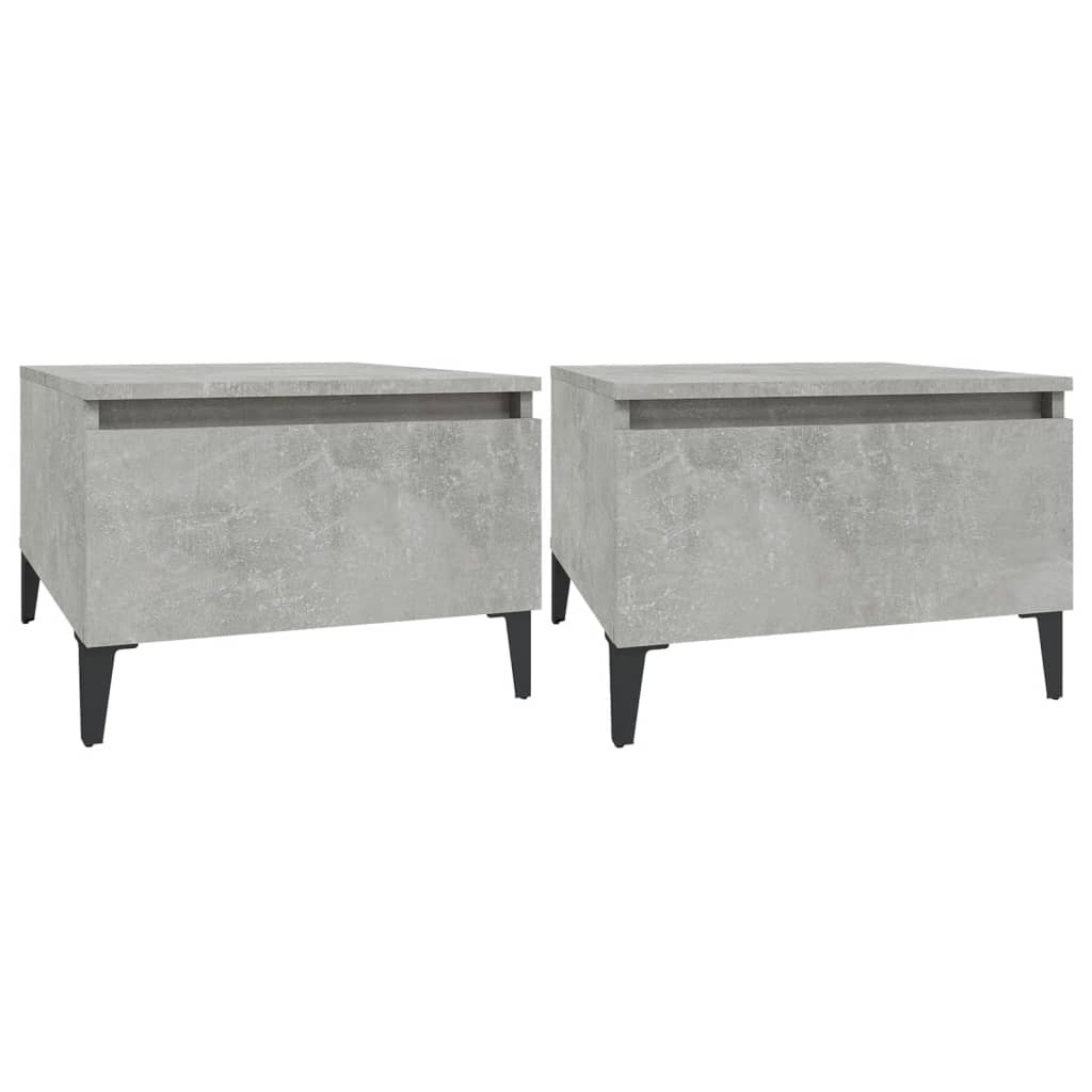 2-Piece Concrete Grey Side Tables - Engineered Wood 50x46x35 cm