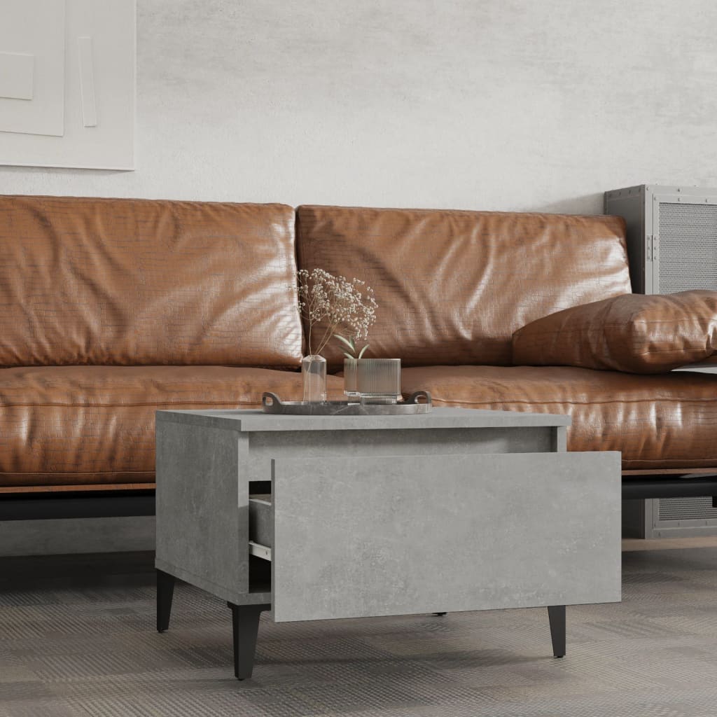 2-Piece Concrete Grey Side Tables - Engineered Wood 50x46x35 cm