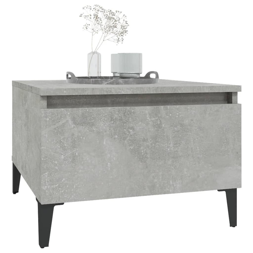 2-Piece Concrete Grey Side Tables - Engineered Wood 50x46x35 cm