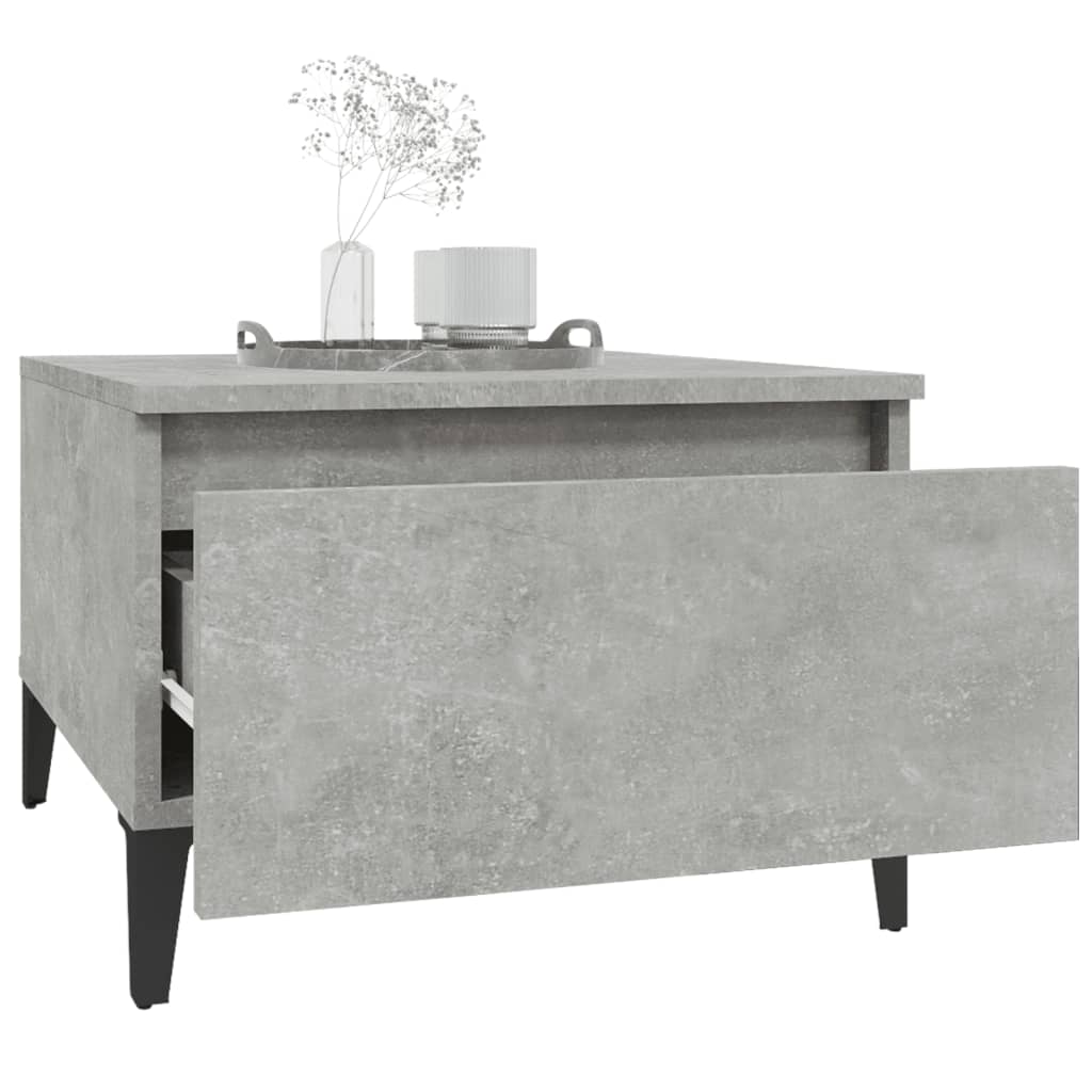 2-Piece Concrete Grey Side Tables - Engineered Wood 50x46x35 cm