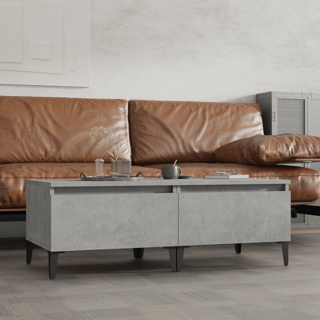 2-Piece Concrete Grey Side Tables - Engineered Wood 50x46x35 cm