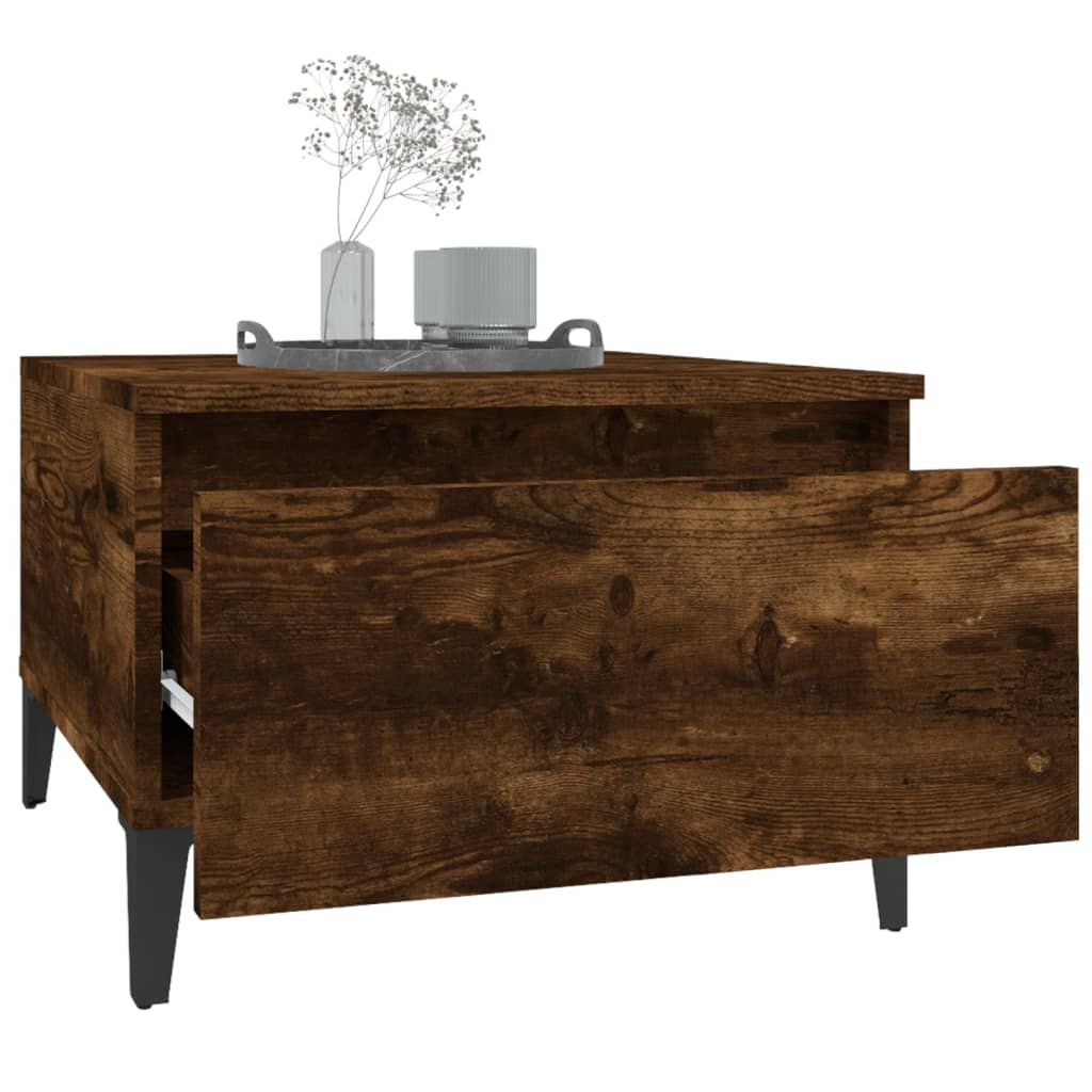 Smoked Oak Side Table - Engineered Wood, 50x46x35 cm