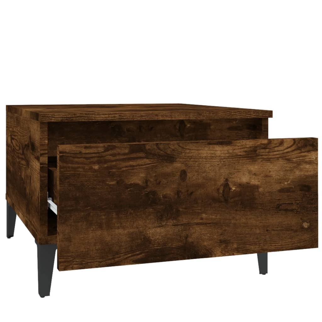Smoked Oak Side Table - Engineered Wood, 50x46x35 cm
