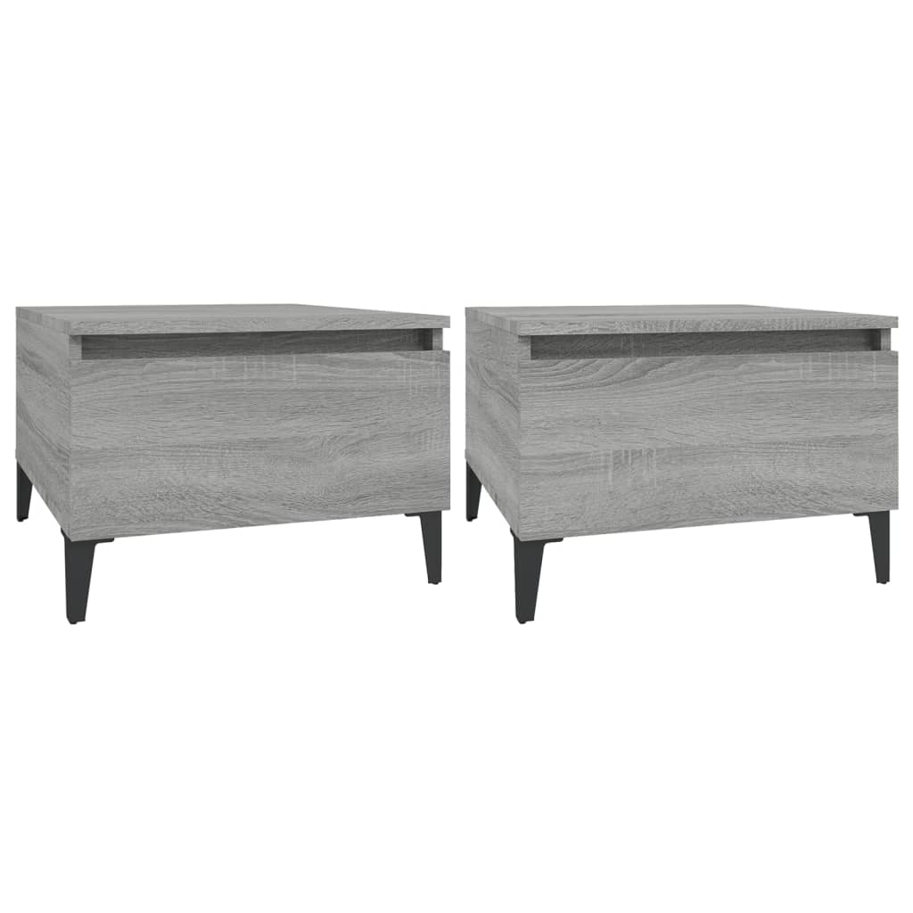 Set of 2 Grey Sonoma Side Tables - Engineered Wood, 50x46x35 cm