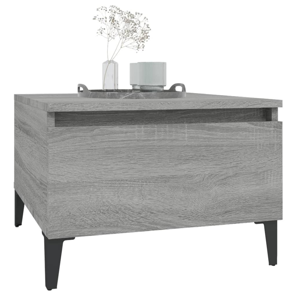 Set of 2 Grey Sonoma Side Tables - Engineered Wood, 50x46x35 cm