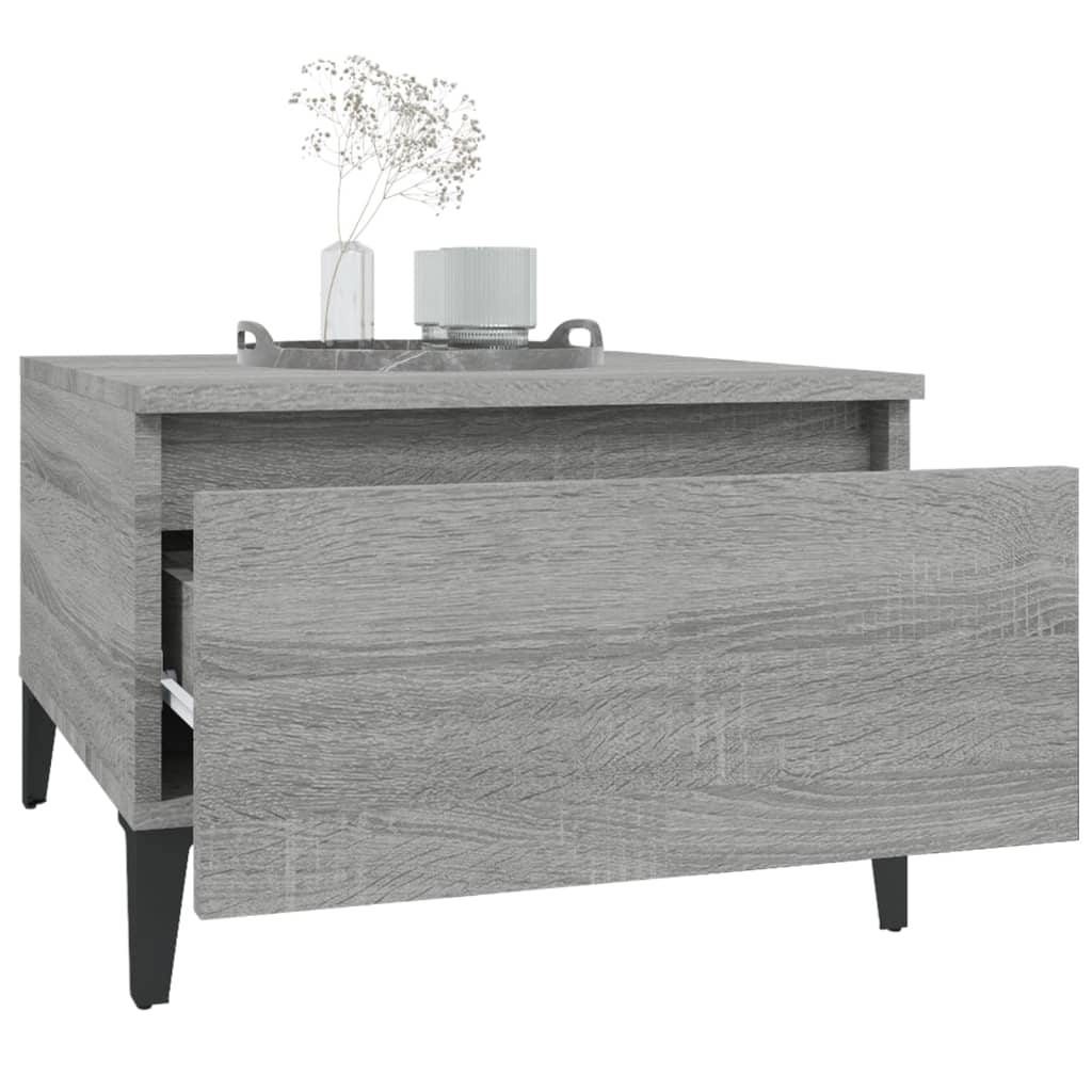 Set of 2 Grey Sonoma Side Tables - Engineered Wood, 50x46x35 cm