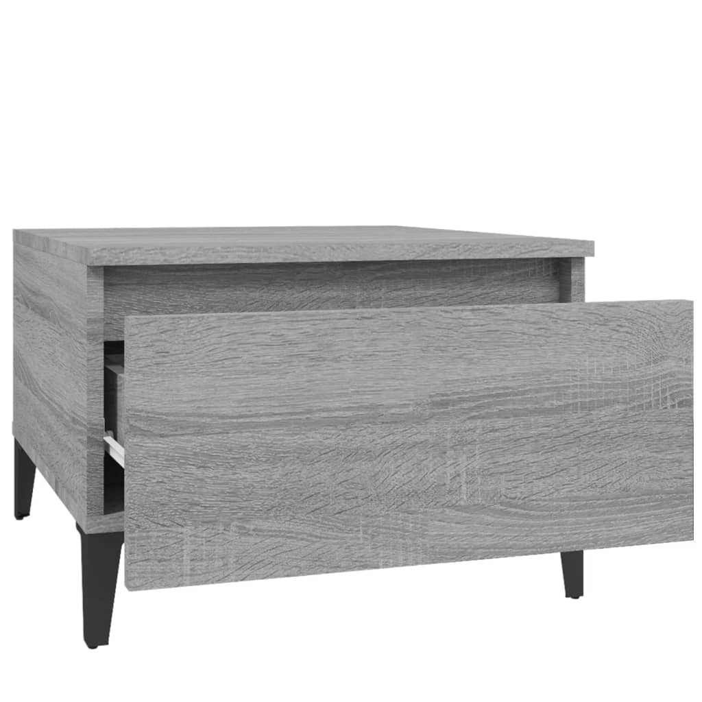 Set of 2 Grey Sonoma Side Tables - Engineered Wood, 50x46x35 cm