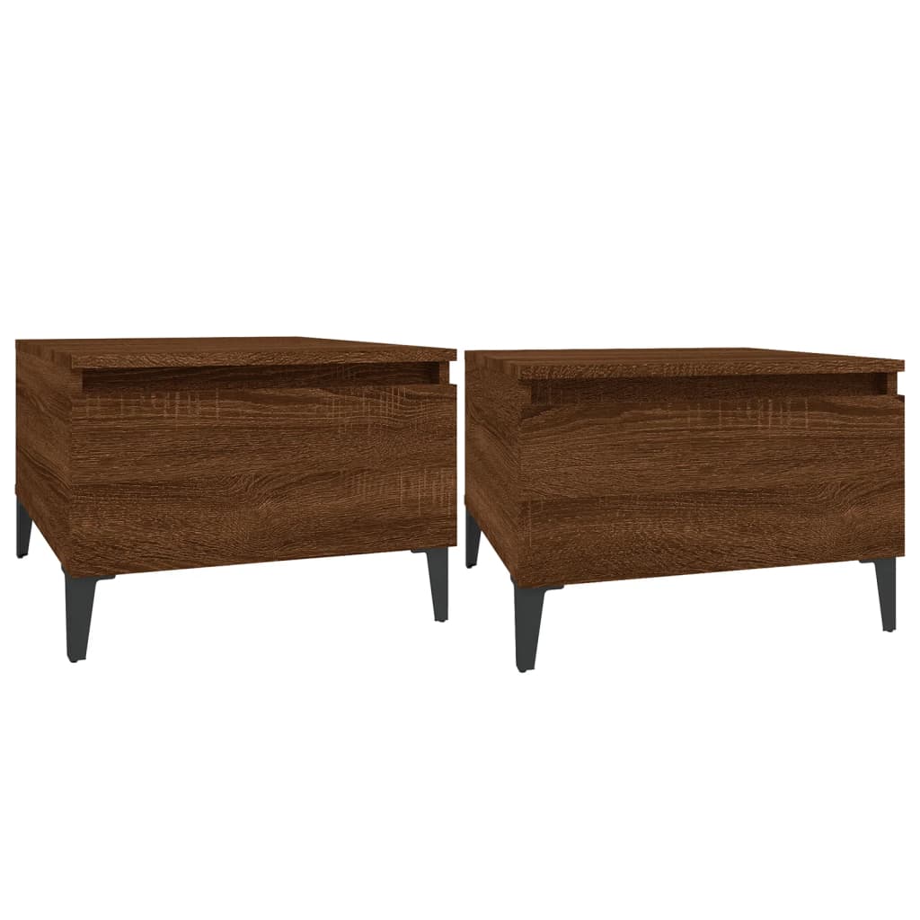 Brown Oak Side Tables 2-Pack - Engineered Wood, 50x46x35cm