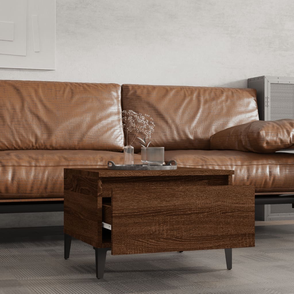 Brown Oak Side Tables 2-Pack - Engineered Wood, 50x46x35cm