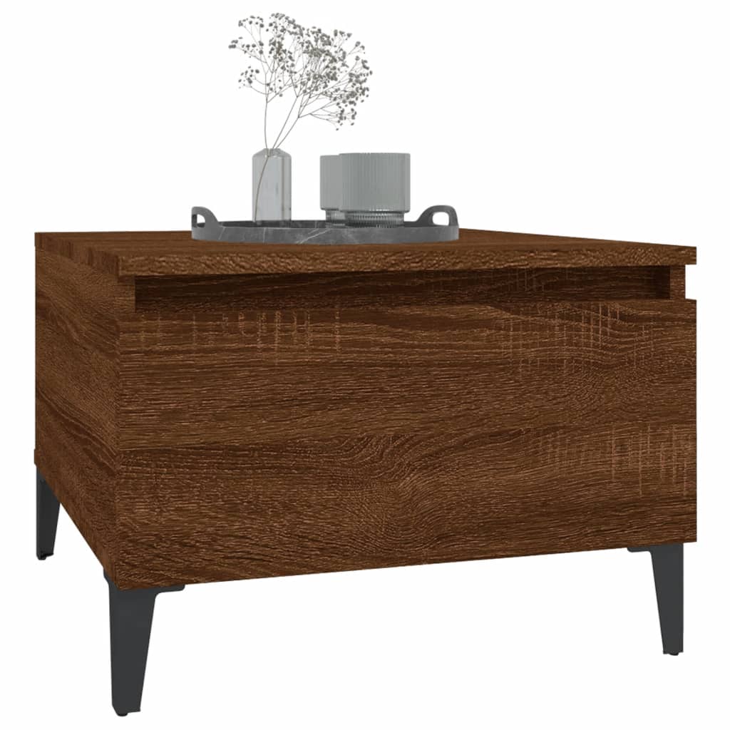 Brown Oak Side Tables 2-Pack - Engineered Wood, 50x46x35cm