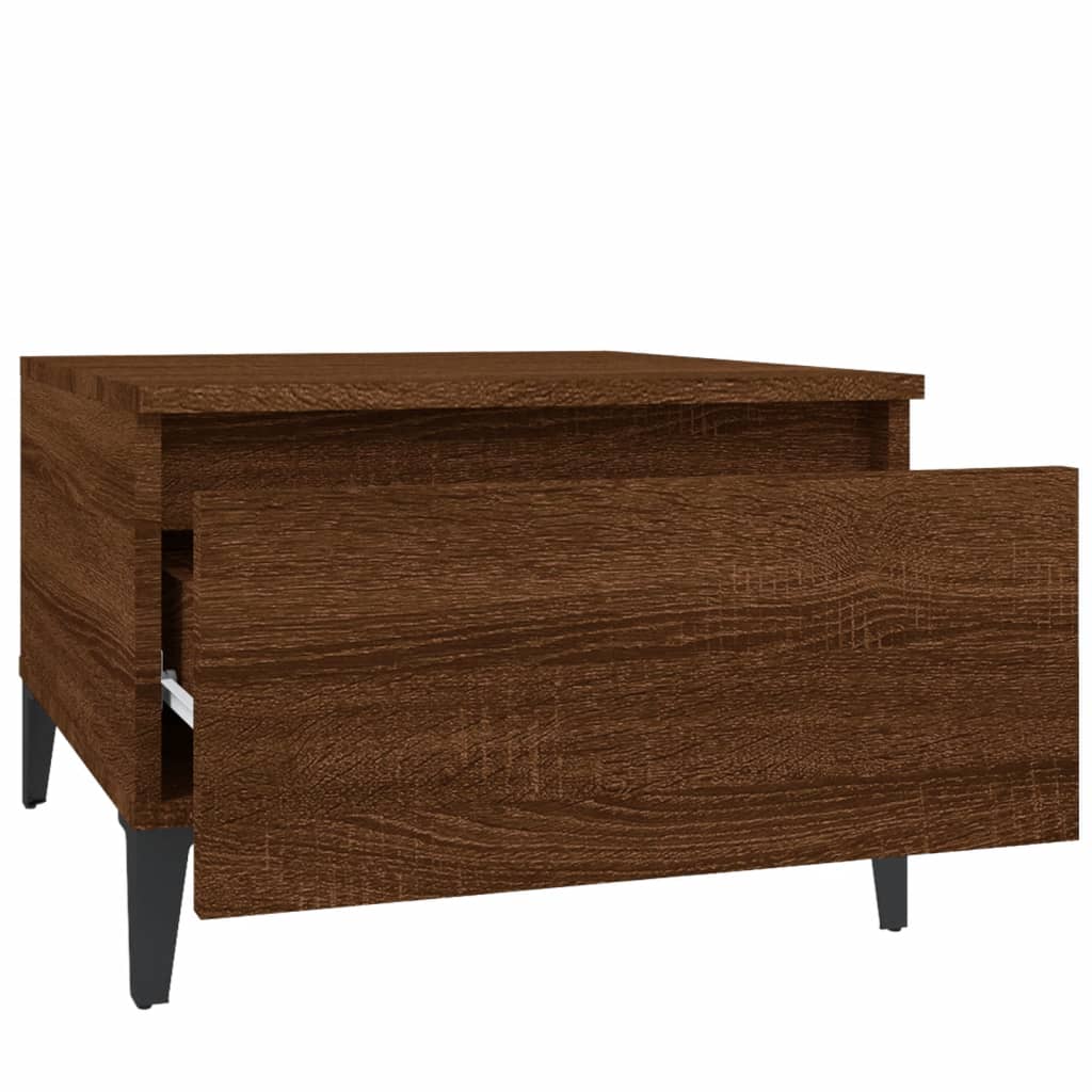 Brown Oak Side Tables 2-Pack - Engineered Wood, 50x46x35cm