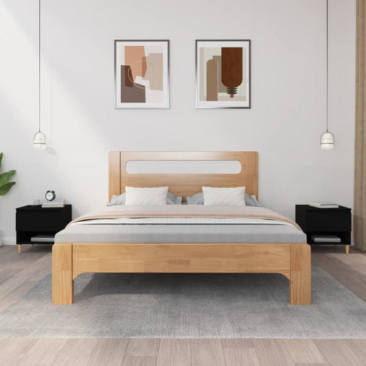 Set of 2 Black Bedside Tables, Engineered Wood, 50x46x50 cm