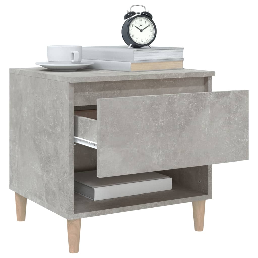 Modern Concrete Grey Bedside Table, 50x46x50cm Engineered Wood