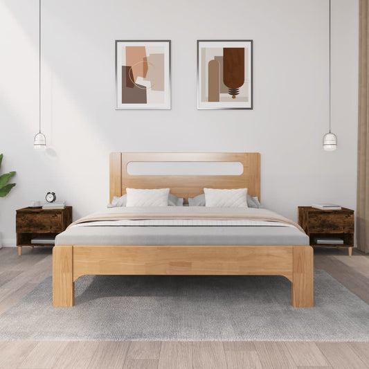 Smoked Oak Bedside Tables Set of 2 - 50x46x50 Engineered Wood