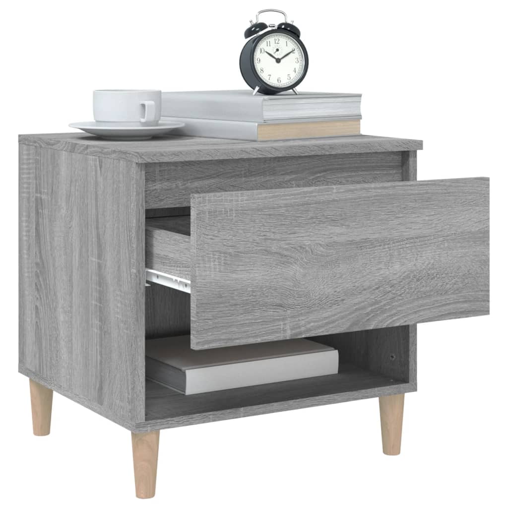 Grey Sonoma Bedside Table 50x46x50 - Engineered Wood Elegance