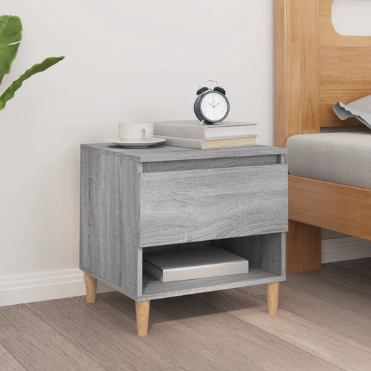 Grey Sonoma Bedside Table 50x46x50 - Engineered Wood Elegance