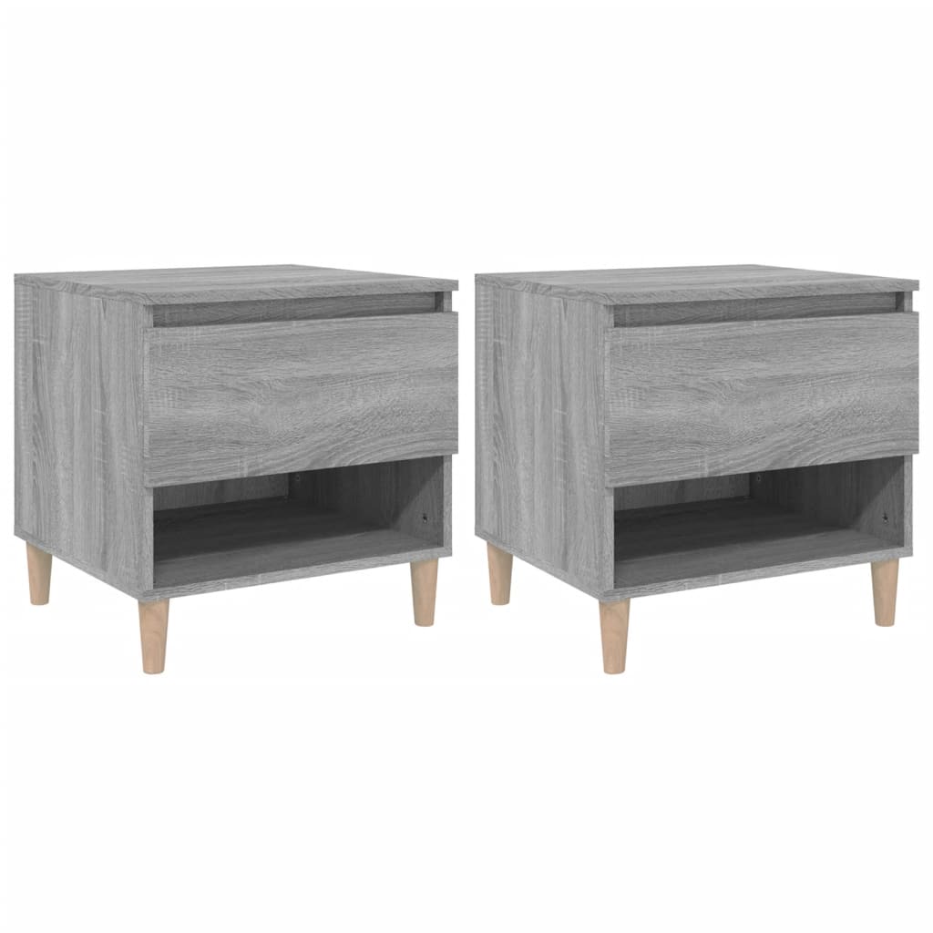 Grey Sonoma Bedside Tables Set of 2 - Engineered Wood 50x46x50