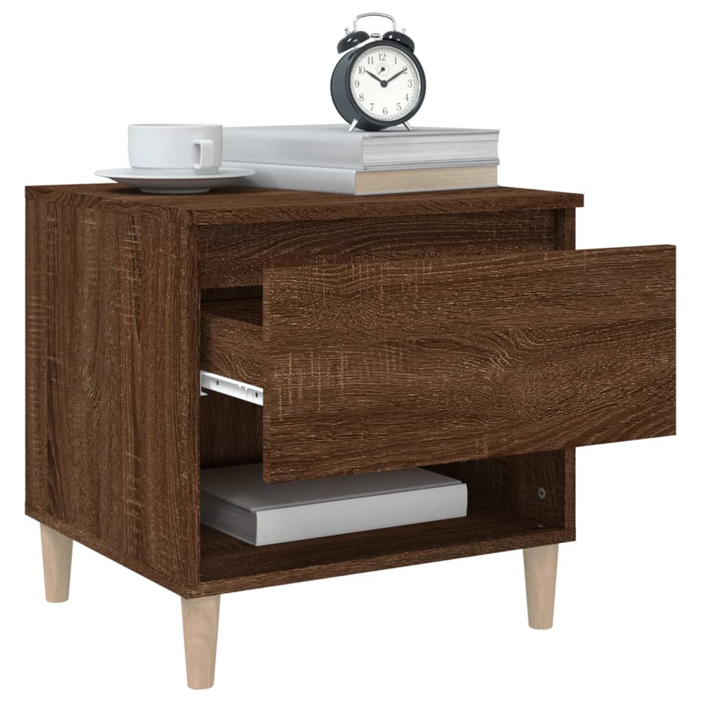 Brown Oak Bedside Tables 2 Pcs - 50x46x50cm Engineered Wood