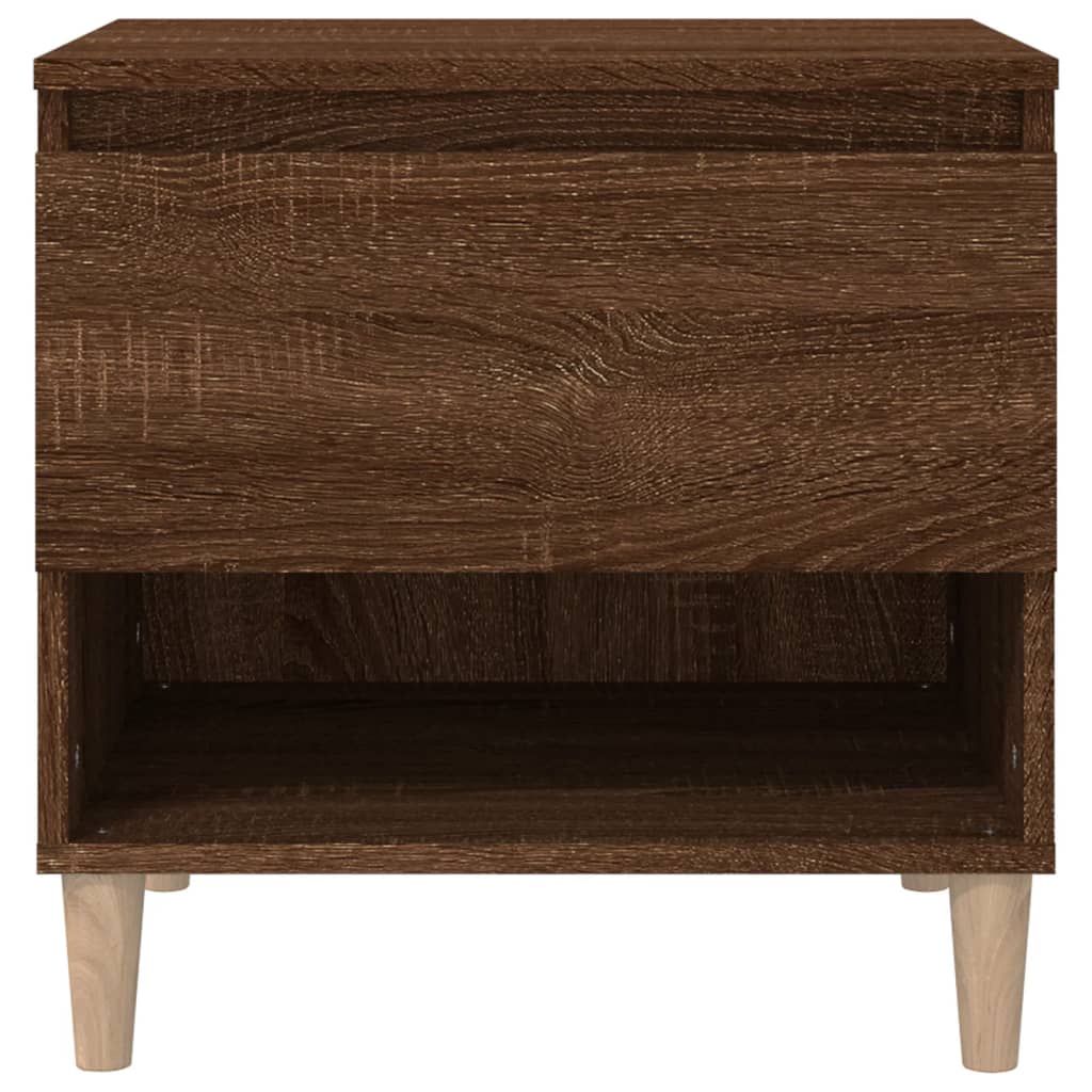 Brown Oak Bedside Tables 2 Pcs - 50x46x50cm Engineered Wood
