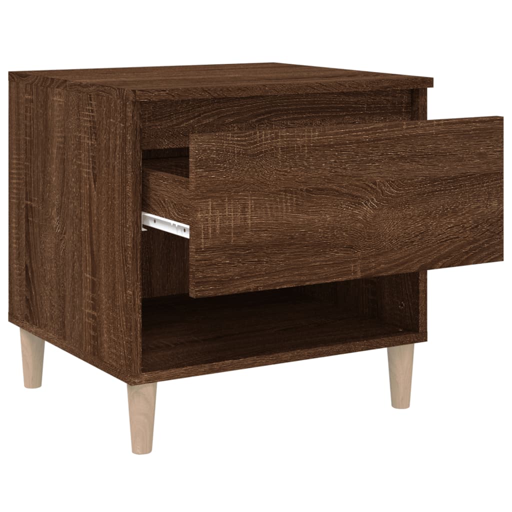 Brown Oak Bedside Tables 2 Pcs - 50x46x50cm Engineered Wood