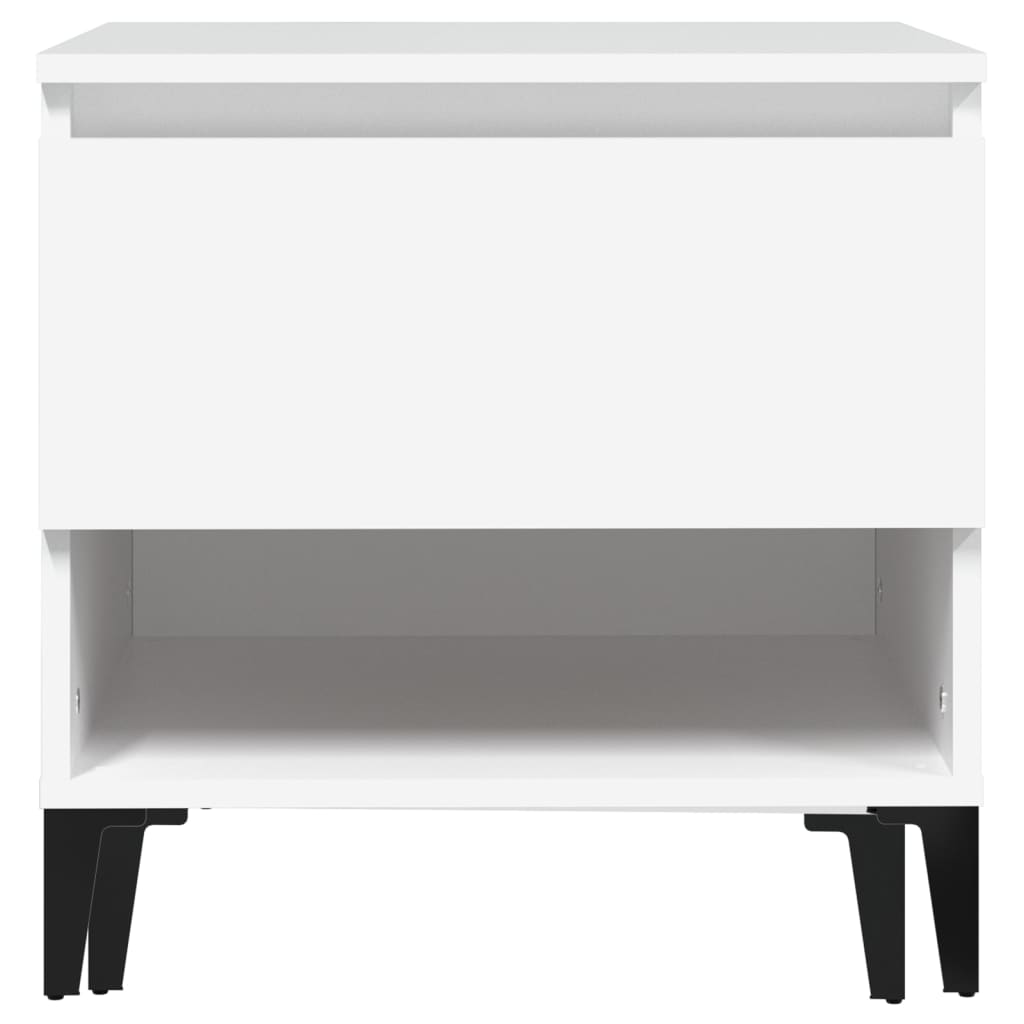 White Engineered Wood Side Table - 50x46x50 cm