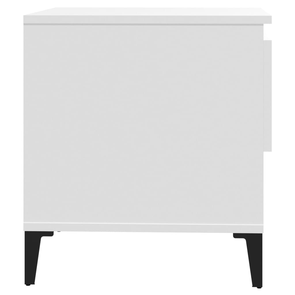 White Engineered Wood Side Table - 50x46x50 cm