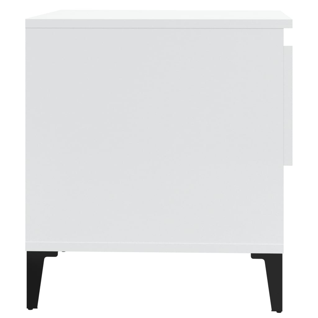 High Gloss White Side Table - Engineered Wood, 50x46x50 cm