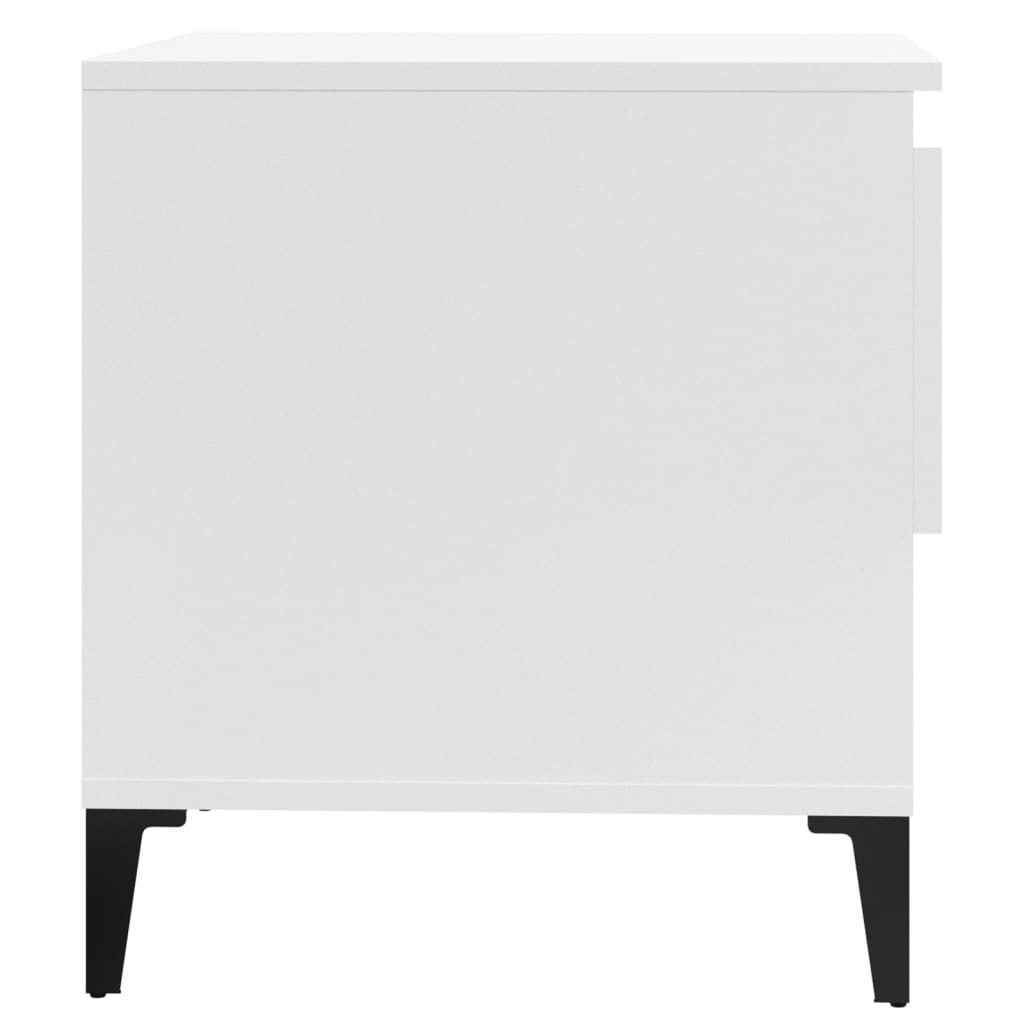 Set of 2 High Gloss White Side Tables, 50x46x50 cm Engineered Wood