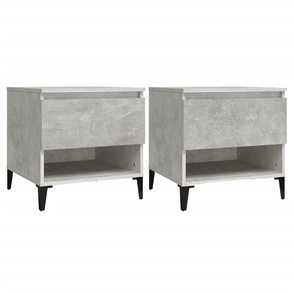 Concrete Grey Engineered Wood Side Tables, 2 Pcs, 50x46x50 cm